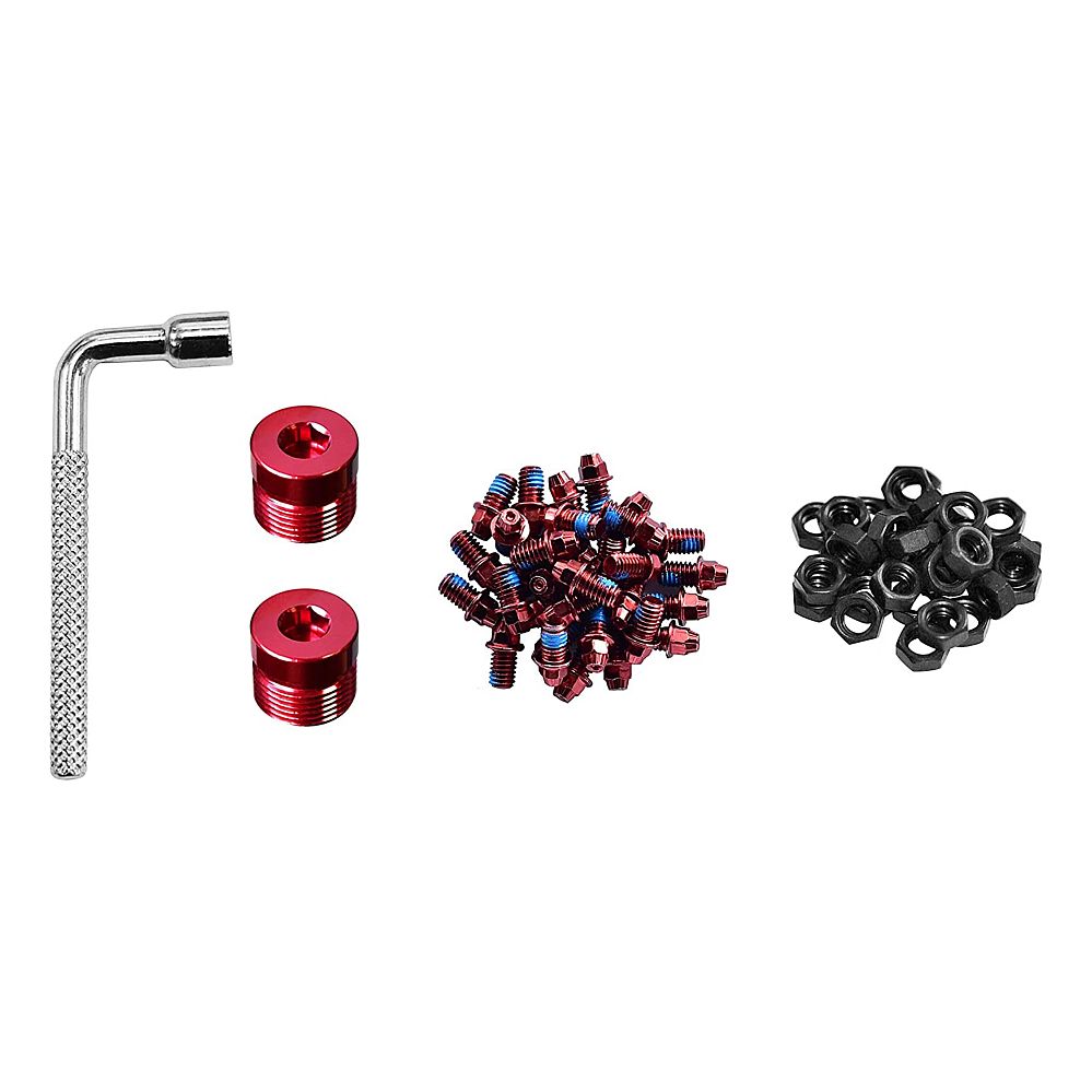 FUNN Black Magic - pedal pins & caps - red